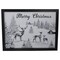 Northlight Lighted Black and White Winter Scene Merry Christmas Canvas Wall Art 11.75" x 15.75"